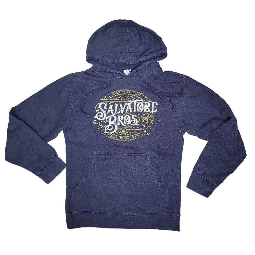 The vampire diaries Salvatore Bros Navy Blue pullover Hoodie Sweatshirt Small